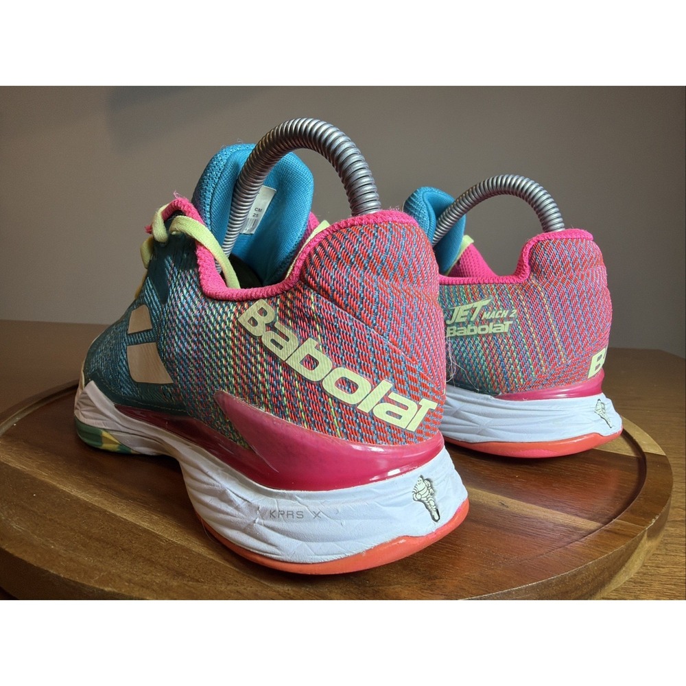 Babolat Jet Mach 2 Women Tennis Pickleball Shoes Blue Pink Michelin US 8 - Picture 2 of 16